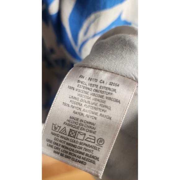 Maeve Anthropologie Belted Kimono Maxi Dress Long Sleeve Blue Floral Sz 8 V Neck - Picture 6 of 6